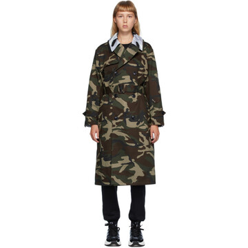VETEMENTS Multicolor Layered Trench Coat in green