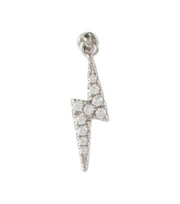 maria tash lightning bolt 18kt white gold single earring with diamonds and sapphires