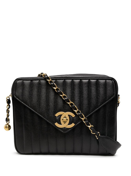 Chanel Pre-Owned 1995 Jumbo Mademoiselle square-shaped shoulder bag - Black