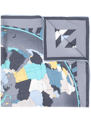 Cartier world map print scarf in grey