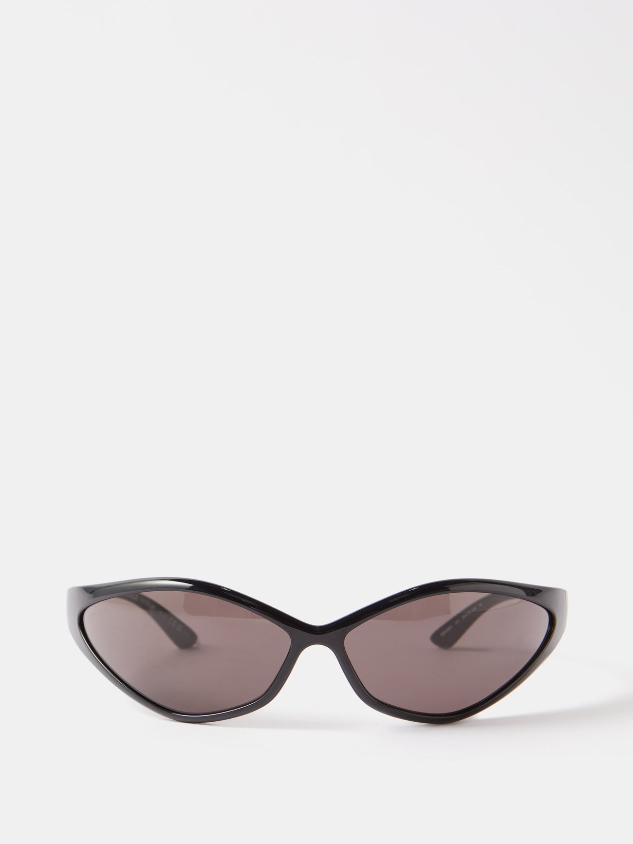 Balenciaga Eyewear - 90s Wraparound Cat-eye Sunglasses - Womens - Black Grey