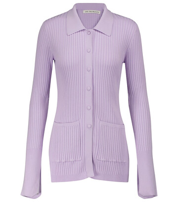 Live The Process Stella ribbed cardigan in purple