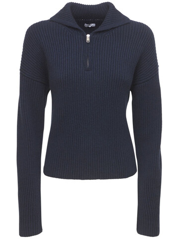 AG Sporty Cashmere Zip Sweater in navy