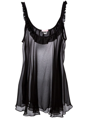 Gilda & Pearl Bardot sheer slip dress in black