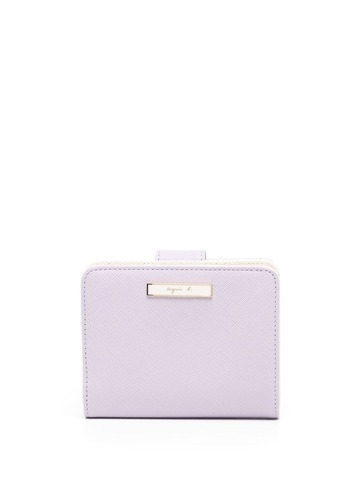 agnès b. agnès b. logo-plaque leather purse - Purple