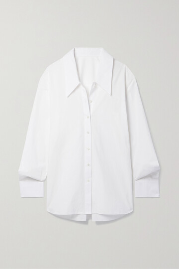 khaite - lago cotton-poplin shirt - white