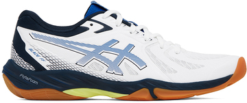 asics white & blue blade ff sneakers