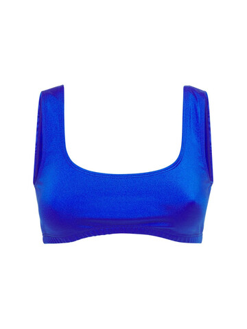 THE ANDAMANE Hollywood Shiny Sports Bra in blue