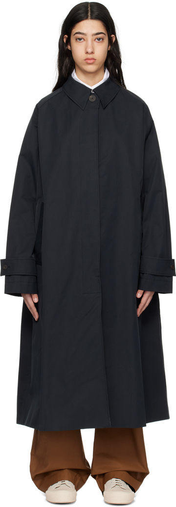 studio nicholson navy holin trench coat