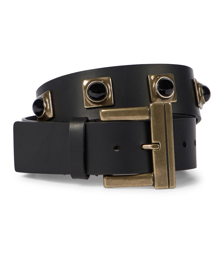 ETRO Crown Me studded leather belt in black