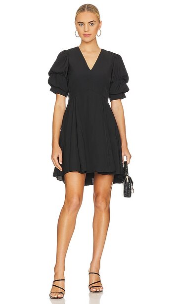 1. state tiered bubble sleeve dress in black
