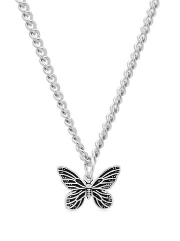 nialaya jewelry butterfly pendant necklace - silver