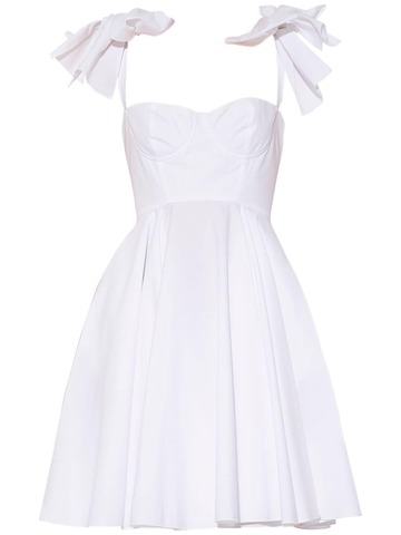 giambattista valli cotton poplin bow detail mini dress in white