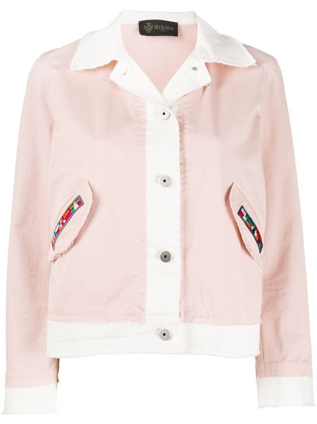 Mr & Mrs Italy patch pocket cropped jacket in pink