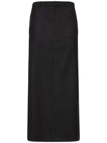 loulou studio vato high waisted wool long skirt in black