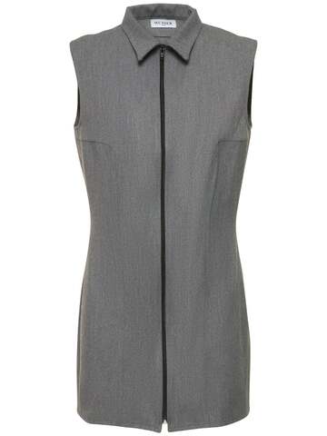 MUSIER PARIS Sacha Stretch Viscose Mini Dress in grey