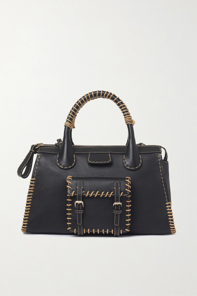 Chloé Chloé - Edith Medium Whipstitched Leather Tote - Black