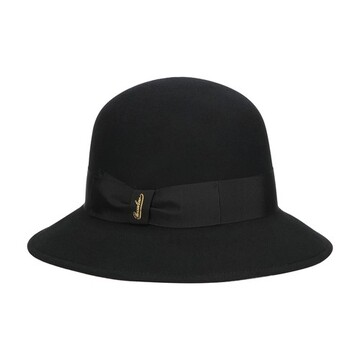 Borsalino Mary Wool Felt Cloche Hat in black