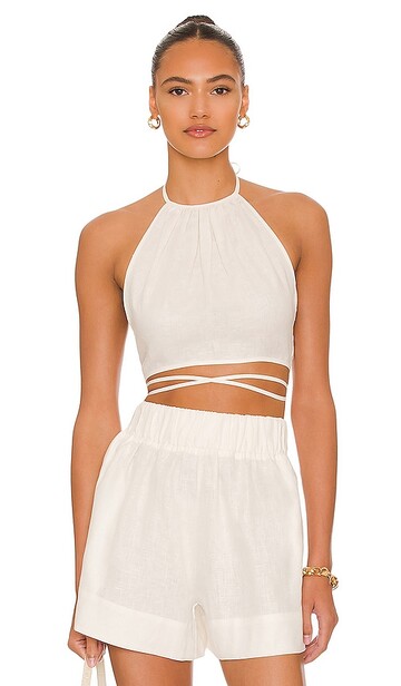l'academie comilly halter top in white