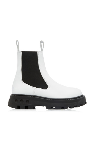 Simon Miller Scrambler Leather Ankle Boots in white