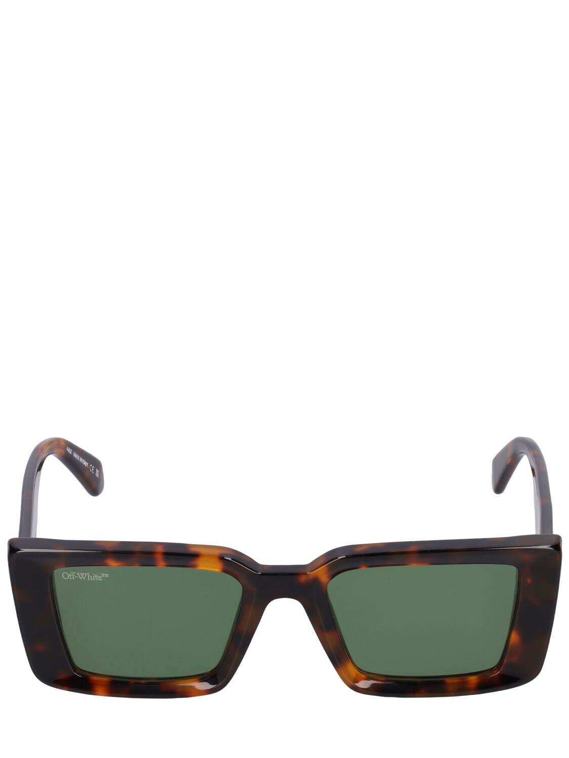 OFF-WHITE Savannah Squared Acetate Sunglasses in green