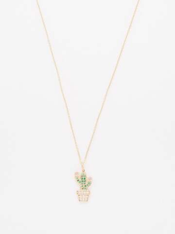 sydney evan - cactus diamond, emerald & 14kt gold necklace - womens - green multi