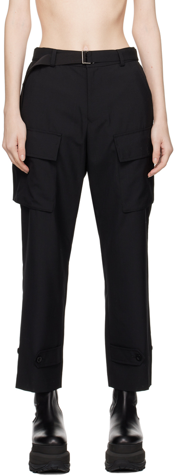 sacai black suiting trousers