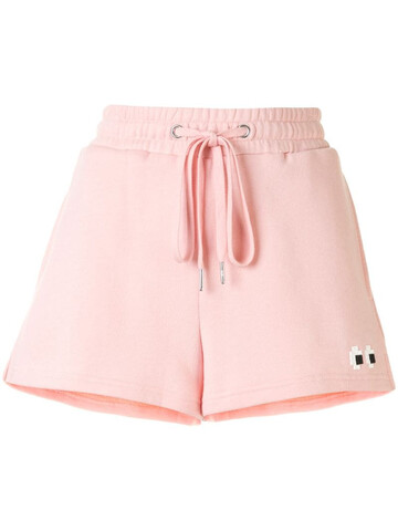 Mostly Heard Rarely Seen 8-Bit drawstring track shorts in pink