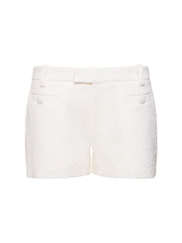 ami paris wool blend shorts in ivory