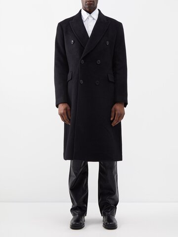 our legacy - whale double-breasted mohair-blend coat - mens - black