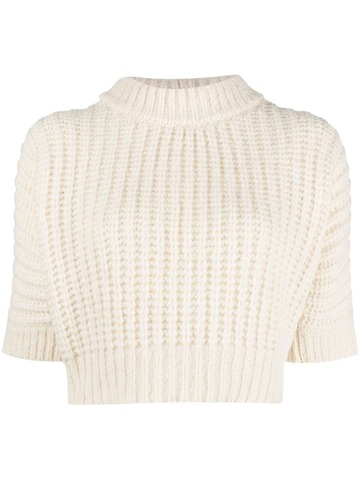 peserico drop-shoulder crochet jumper - white