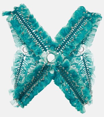 noir kei ninomiya embellished harness-detail top in blue