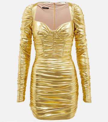 Alex Perry Paxton metallic ruched minidress in gold