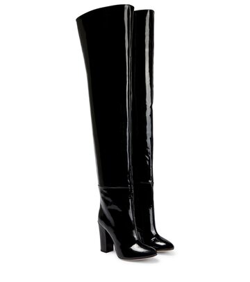giambattista valli suede-trimmed pvc knee-high boots