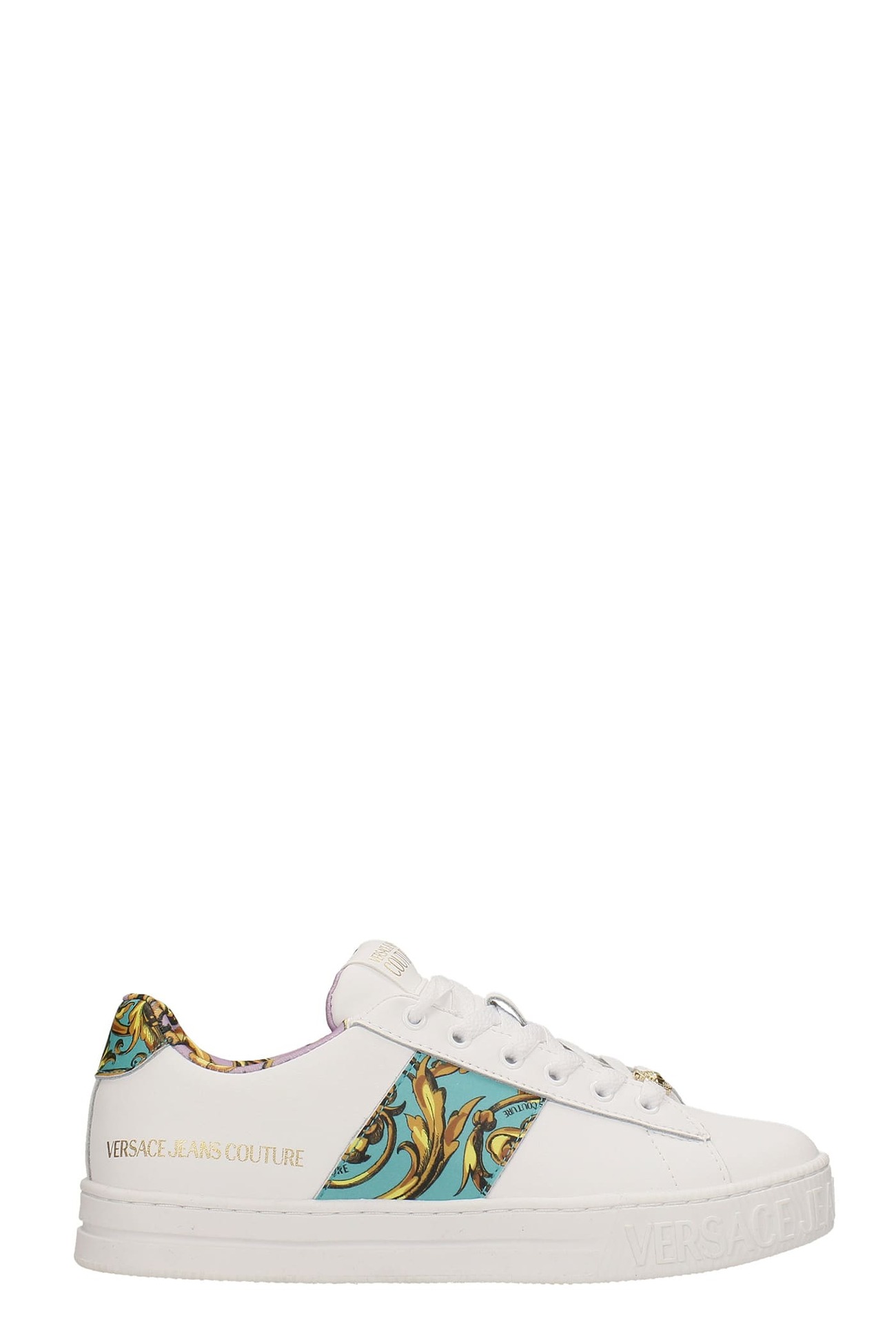 Versace Jeans Couture Sneakers In White Leather