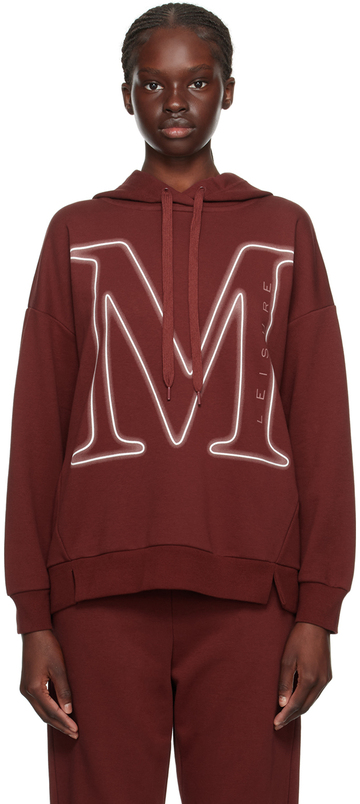 max mara leisure burgundy salice hoodie in brick / red