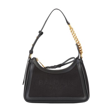 balmain b-army canvas and leather handbag in black