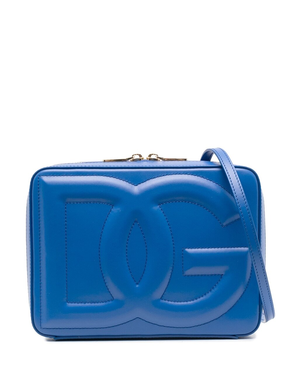 Dolce & Gabbana embossed-logo crossbody bag - Blue