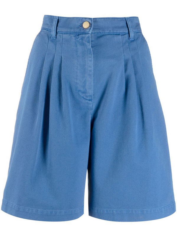 Alberta Ferretti wide leg denim shorts in blue