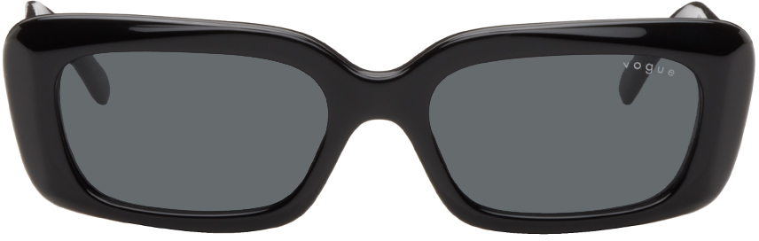 Vogue Eyewear Black Hailey Bieber Edition Rectangle Sunglasses