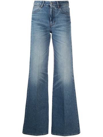 AMI Paris high-waisted flared trousers in blue