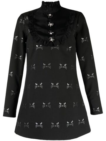 macgraw tempo patterned jacquard mini dress - black