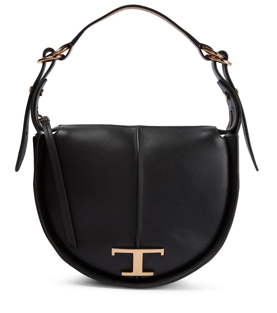 Tod's Timeless T leather shoulder bag in black