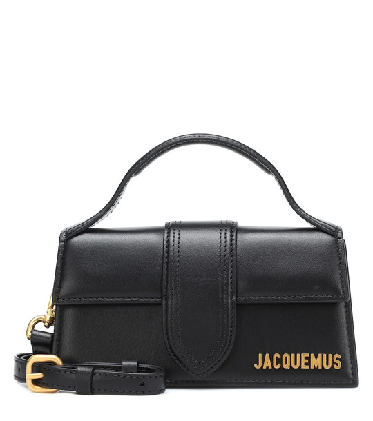 Jacquemus Le Bambino Medium leather shoulder bag in black