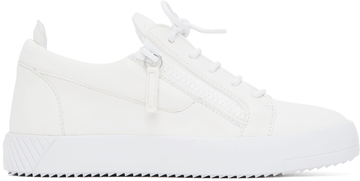 giuseppe zanotti white faux-leather sneakers