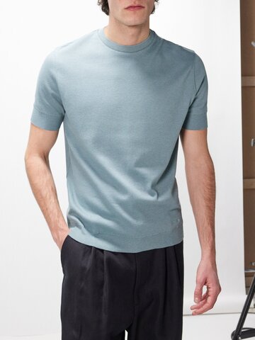 paul smith - cotton-blend t-shirt - mens - green