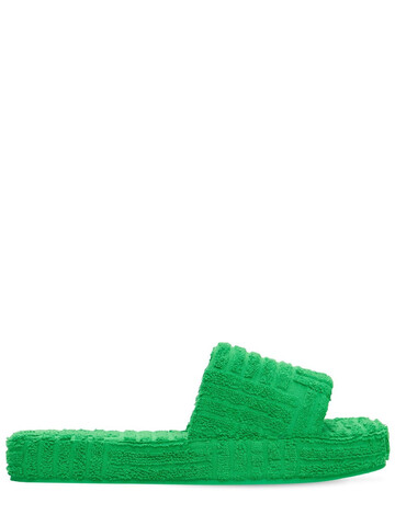 bottega veneta 35mm terry cloth slides in green