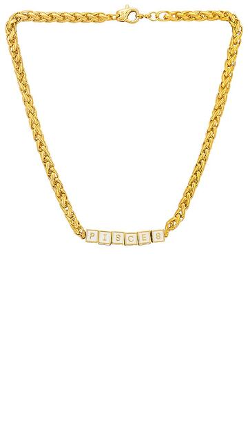 joolz by Martha Calvo x REVOLVE Say My Name Necklace in Metallic Gold in white