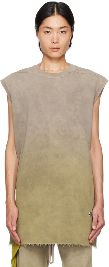 rick owens taupe & green moncler edition tank top