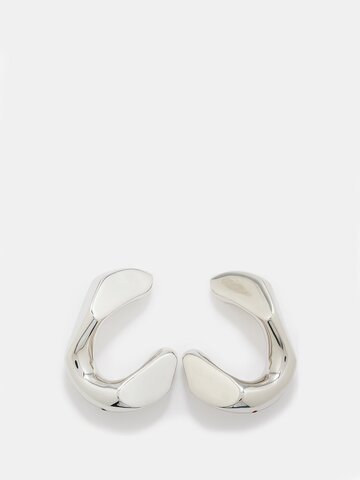 alexander mcqueen - angular hoop earrings - womens - silver